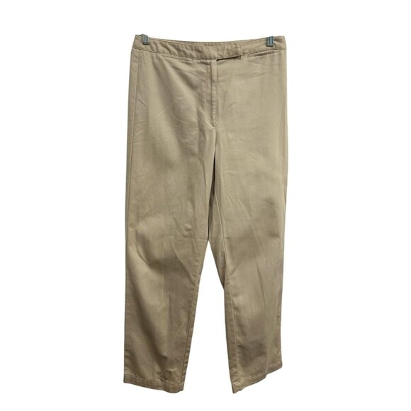 Liz Claiborne Audra Womens Beige Cotton Blend Pants Size 8 Short - Picture 1 of 8